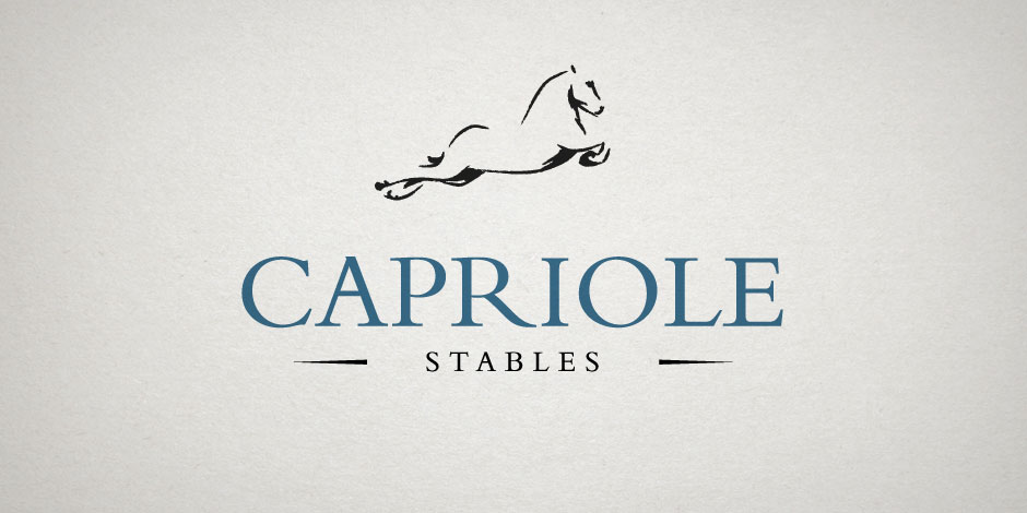 Logo of Capriole Stables featuring a leaping horse silhouette above the text "Capriole Stables" on a light background.