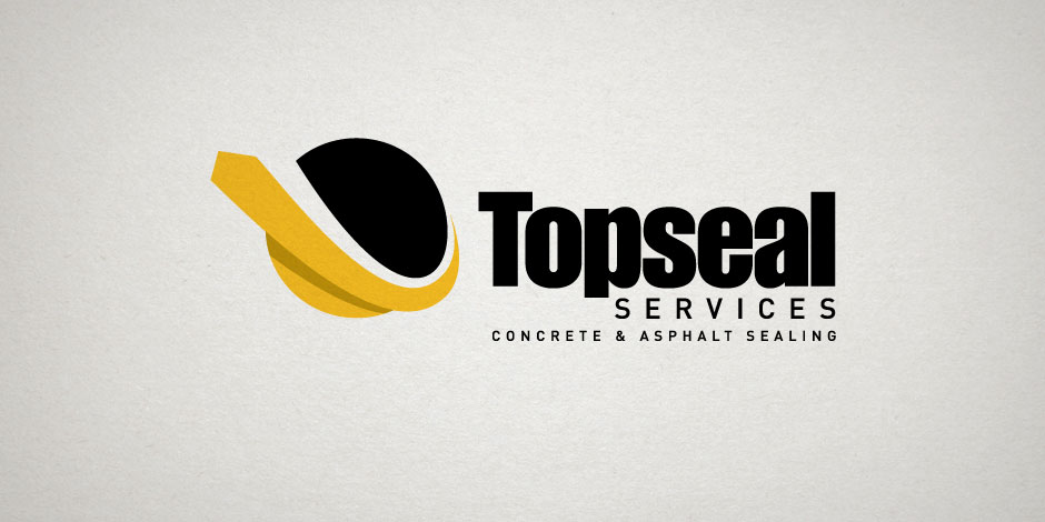 Topseal Services logo with a black and yellow circular emblem on the left and the text "Topseal Services Concrete & Asphalt Sealing" on the right.