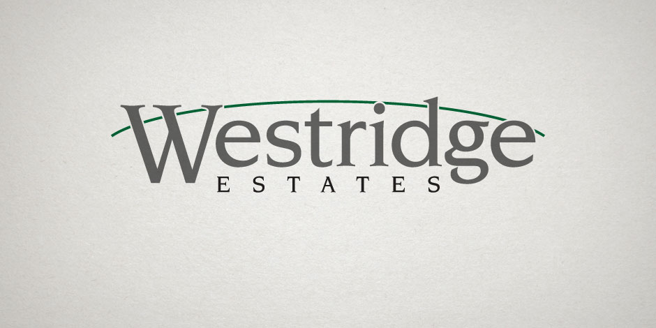Logo reading "Westridge Estates" with a green arch above the text, on a light background.